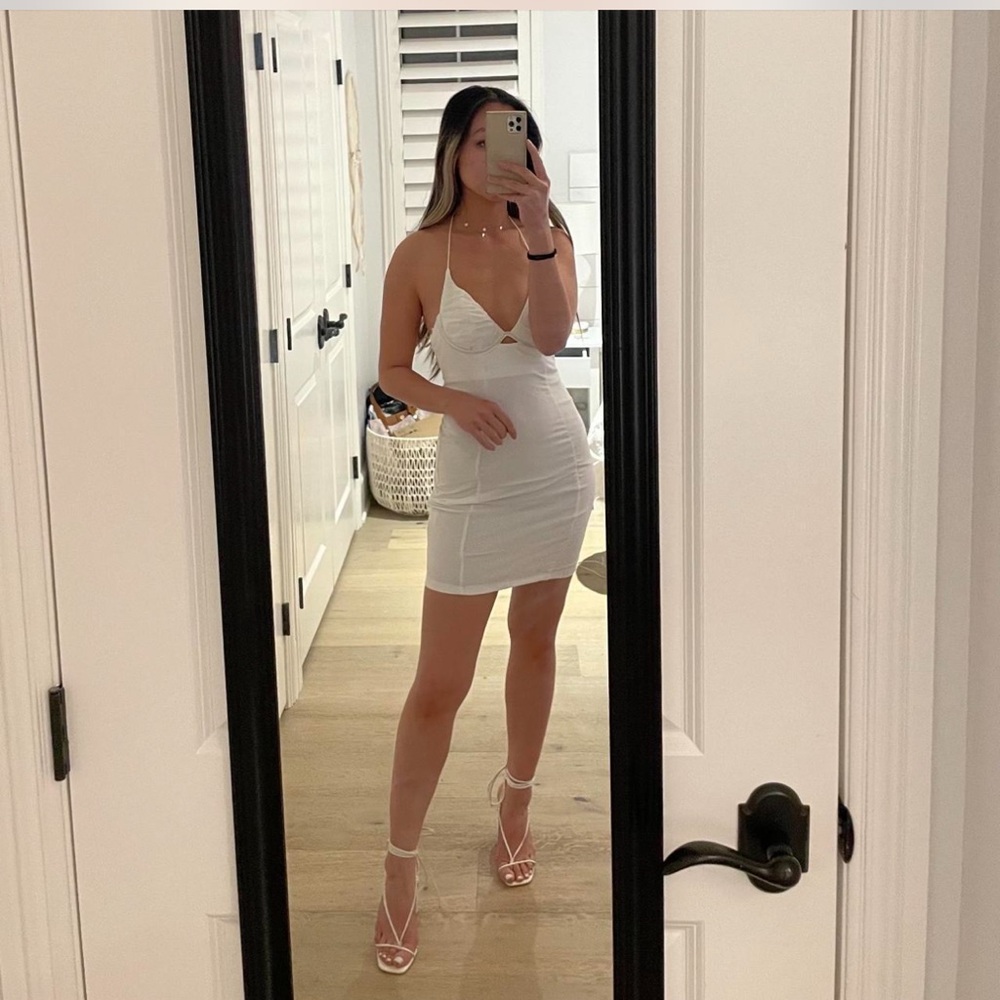 Princess Polly White Underboob Wire Mini Dress